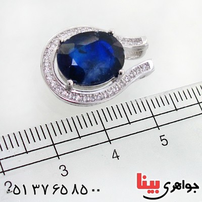 گردنبند یاقوت کبود زنانه خوشرنگ مدل دیانوش _کد:12230