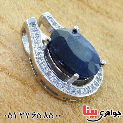 گردنبند یاقوت کبود زنانه خوشرنگ مدل دیانوش _کد:12230