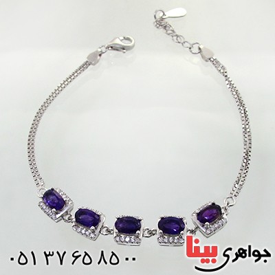 دستبند آمتیست زنانه مدل شمیلا _کد:12231
