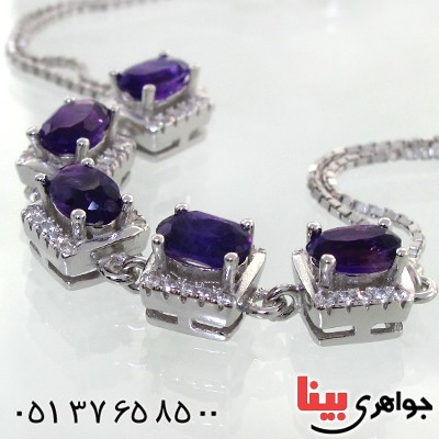 دستبند آمتیست زنانه مدل شمیلا _کد:12231