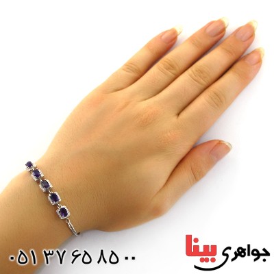 دستبند آمتیست زنانه مدل شمیلا _کد:12231