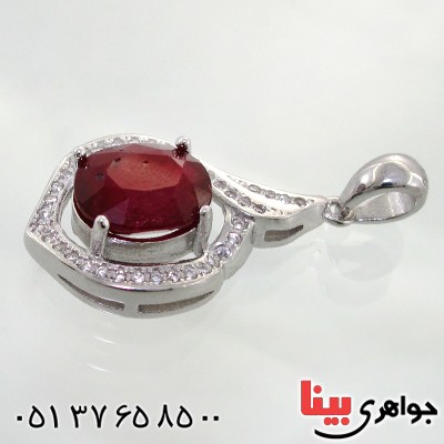 گردنبند یاقوت سرخ زنانه خوشرنگ مدل آدورا _کد:12232