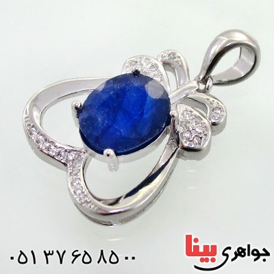 گردنبند یاقوت کبود زنانه خوشرنگ مدل مهسیما _کد:12233
