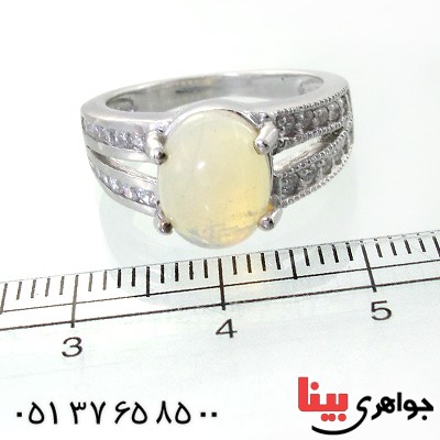 انگشتر اوپال زنانه رادیوم لوکس مدل نیلوفر _کد:12238