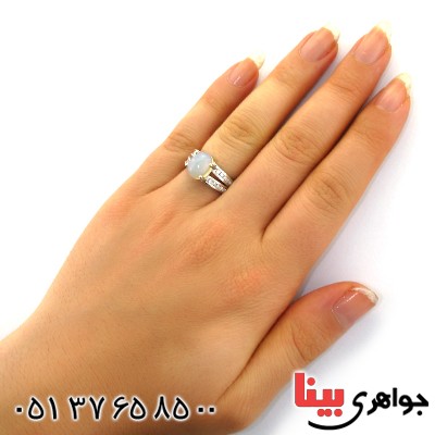 انگشتر اوپال زنانه رادیوم لوکس مدل نیلوفر _کد:12238