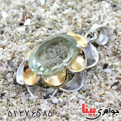 گردنبند آکوآمارین زنانه درشت و خوشرنگ مدل سلطان _کد:12240
