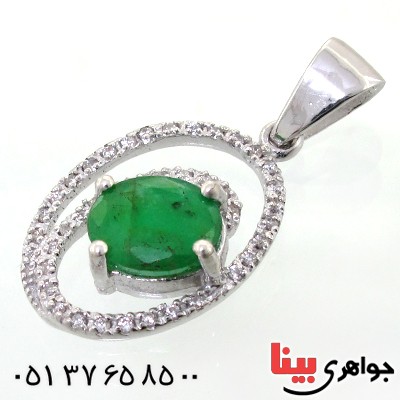 گردنبند زمرد زنانه خوشرنگ مدل تانیا _کد:12242