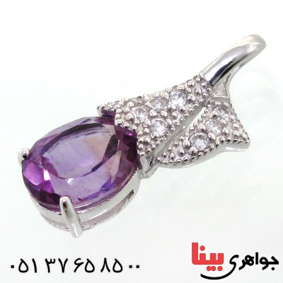 گردنبند آمتیست زنانه خوشرنگ مدل سیتا _کد:12243