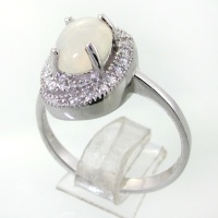 انگشتر اوپال زنانه رودیوم لوکس مدل دیبا 