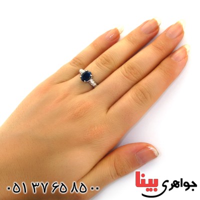 انگشتر یاقوت کبود زنانه رادیوم لوکس مدل رها _کد:12249