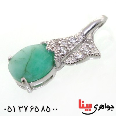 گردنبند زمرد زنانه خوشرنگ مدل هما _کد:12250