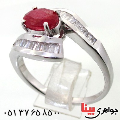 انگشتر یاقوت سرخ زنانه رادیوم لوکس مدل پیچک _کد:12270