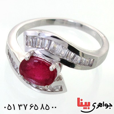 انگشتر یاقوت سرخ زنانه رادیوم لوکس مدل پیچک _کد:12270