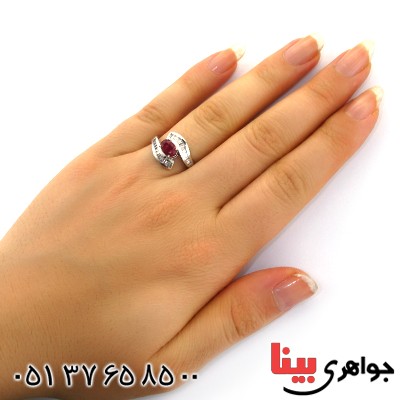 انگشتر یاقوت سرخ زنانه رادیوم لوکس مدل پیچک _کد:12270