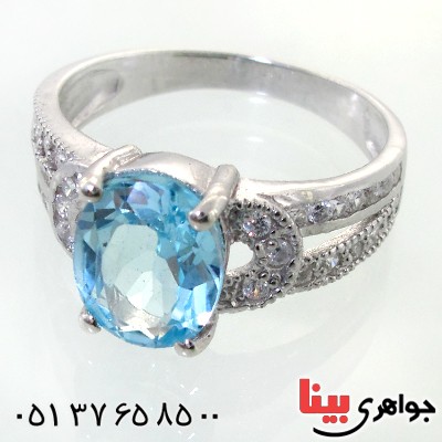 انگشتر توپاز زنانه رادیوم لوکس مدل ارمغان _کد:12272