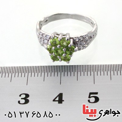 انگشتر زبرجد  زنانه رادیوم لوکس هفت نگین_کد:12291