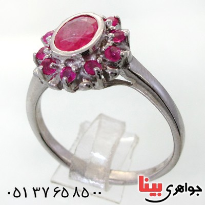 انگشتر یاقوت سرخ رودیوم لوکس زنانه بسیار عالی و کمیاب _کد:12294
