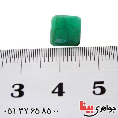 نگین انگشتر زمرد زامبیا خوشرنگ و زیبای مربعی _کد:12338