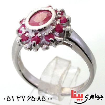 انگشتر یاقوت سرخ زنانه رادیوم لوکس مدل خورشید _کد:12343