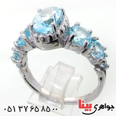 انگشتر توپاز زنانه رودیوم لوکس سلطنتی _کد:12352