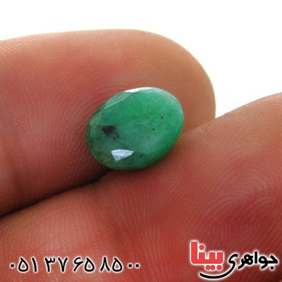 نگین انگشتر زمرد زامبیا خوشرنگ و زیبای بیضی _کد:12363