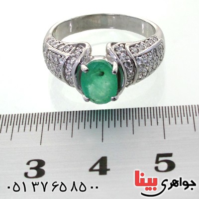 انگشتر زمرد زامبیا زنانه رادیوم لوکس مدل تاج محل _کد:12370