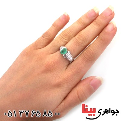 انگشتر زمرد زامبیا زنانه رادیوم لوکس مدل تاج محل _کد:12370