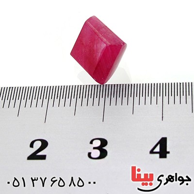 نگین انگشتر یاقوت سرخ درشت و خوشرنگ با تراش خاص مربعی _کد:12381