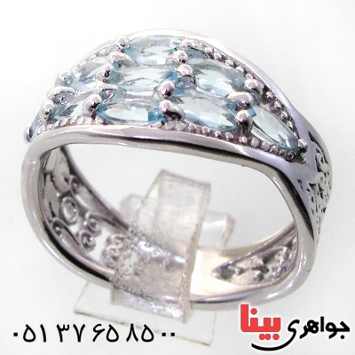 انگشتر توپاز زنانه رودیوم لوکس مدل آیشواریا _کد:12390