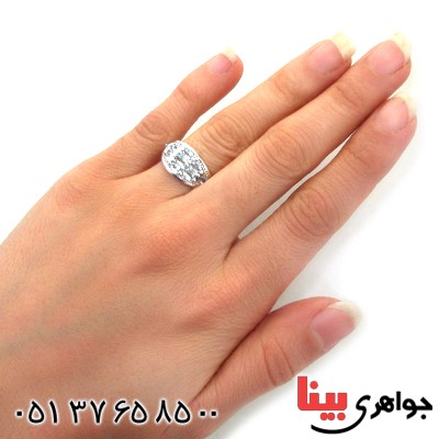 انگشتر توپاز زنانه رودیوم لوکس مدل آیشواریا _کد:12390