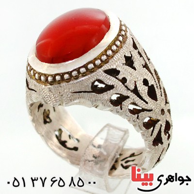 انگشتر عقیق یمنی بسیار عالی مردانه درشت با رکاب تک و فاخر _کد:1758