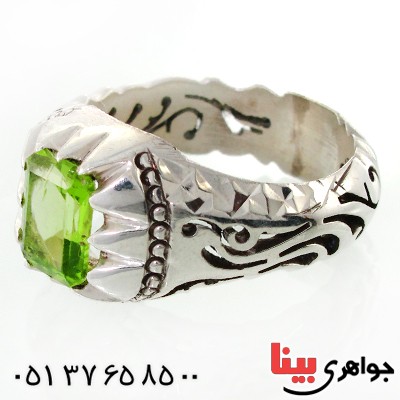 انگشتر زبرجد مردانه درشت با رکاب عالی و فاخر _کد:1759