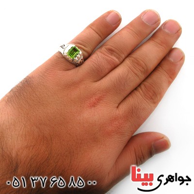 انگشتر زبرجد مردانه درشت با رکاب عالی و فاخر _کد:1759