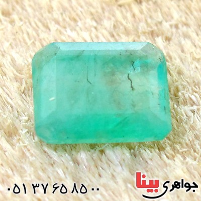 نگین انگشتر زمرد خوشرنگ و شفاف مستطیلی _کد:12468