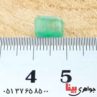 نگین انگشتر زمرد خوشرنگ و شفاف مستطیلی _کد:12468