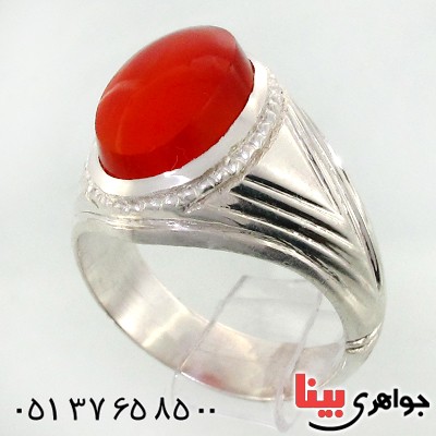 انگشتر عقیق یمنی مردانه درشت خوشرنگ عالی و ناب _کد:1760