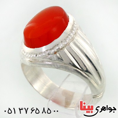 انگشتر عقیق یمنی مردانه درشت خوشرنگ عالی و فاخر _کد:1761