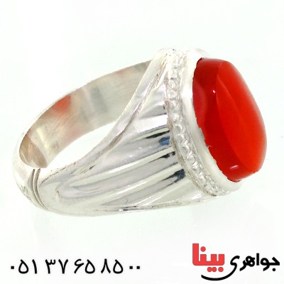 انگشتر عقیق یمنی مردانه درشت خوشرنگ عالی و فاخر _کد:1761