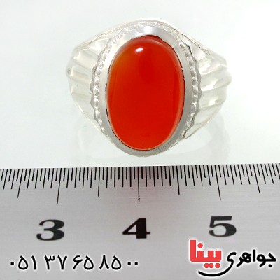 انگشتر عقیق یمنی مردانه درشت خوشرنگ عالی و فاخر _کد:1761