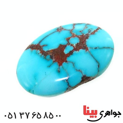 نگین انگشتر فیروزه نیشابوری شجری خوش نقش بیضی _کد:12492