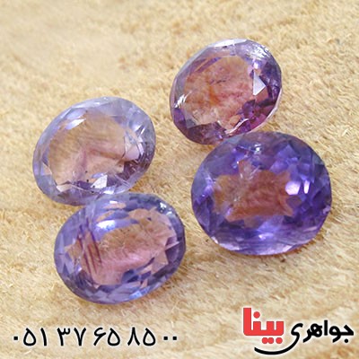 نگین انگشتر آمتیست خوشرنگ و شفاف بیضی _کد:12494