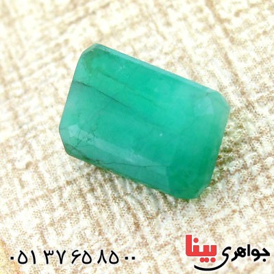 نگین انگشتر زمرد خوش تراش و چشمگیر مستطیلی _کد:12514