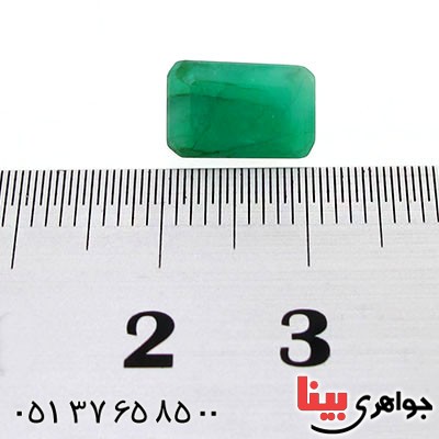 نگین انگشتر زمرد خوش تراش و چشمگیر مستطیلی _کد:12514