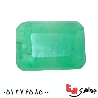 نگین انگشتر زمرد نیمه شفاف خوش تراش و خاص مستطیلی _کد:12518