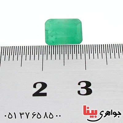 نگین انگشتر زمرد نیمه شفاف خوش تراش و خاص مستطیلی _کد:12518