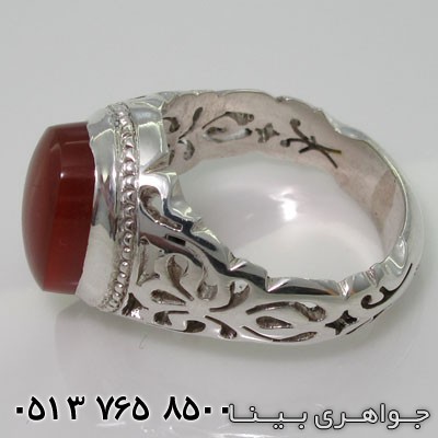انگشتر عقیق یمنی با رکاب شبکه کاری