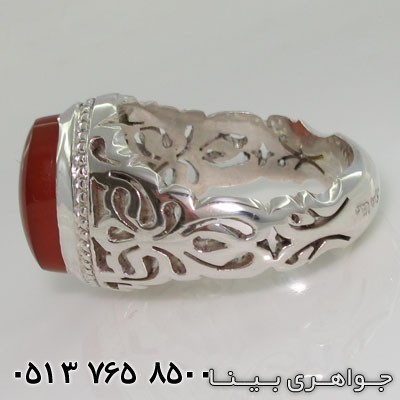 انگشتر عقیق یمنی با رکاب شبکه کاری