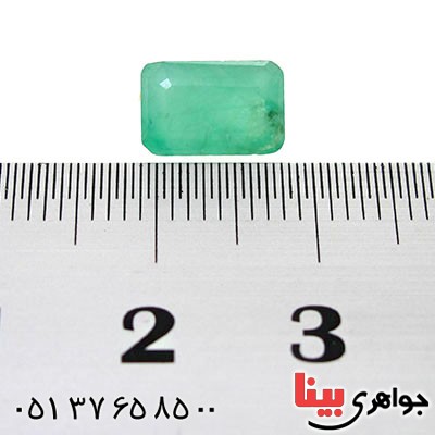 نگین انگشتر زمرد شفاف خوشرنگ و زیبای مستطیلی _کد:12522