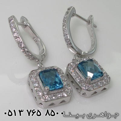 سرویس آکوآمارین مربعی دور جواهری
