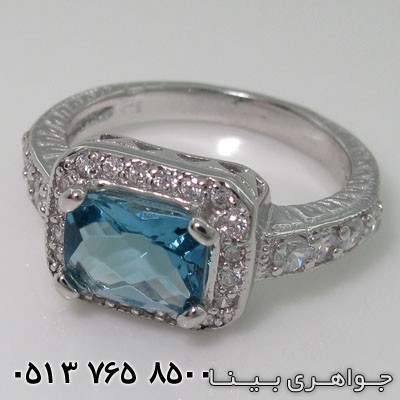 سرویس آکوآمارین مربعی دور جواهری